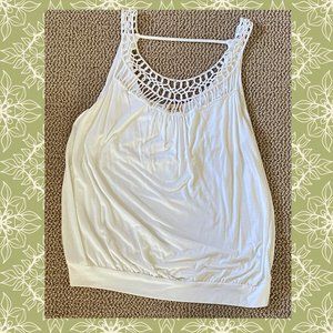 Ella Moss blouson top Lattice type details Size L